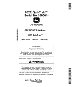 John Deere 652E QuikTrak (100001-) (North American) Operator's Manual (OMUC30239E)