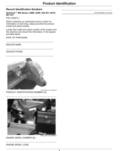 Alternative view of John Deere QuikTrak 648R, 652R, 652R EFI, 661R, 661R EFI (100001-) (North American) Operator's Manual (OMUC30241E)