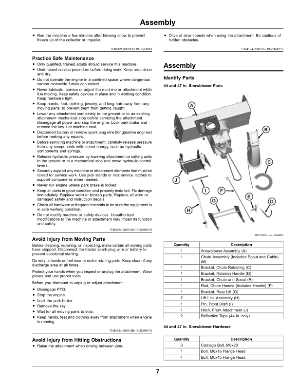 John Deere 44-Inch, 47-Inch Snowblower for X300, X350, X350R, X354, X370, X380, X390, X570, X584, X590 Select Series Tractors (070001-) (Export Edition) Operator's Manual (OMUC30506E) - Image 2