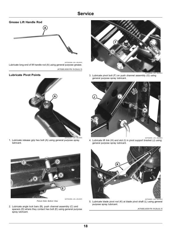 John Deere 46-Inch Blade For 100 & 200 Series Tractors (Export Edition) Operator's Manual (OMUC30508E) - Image 2