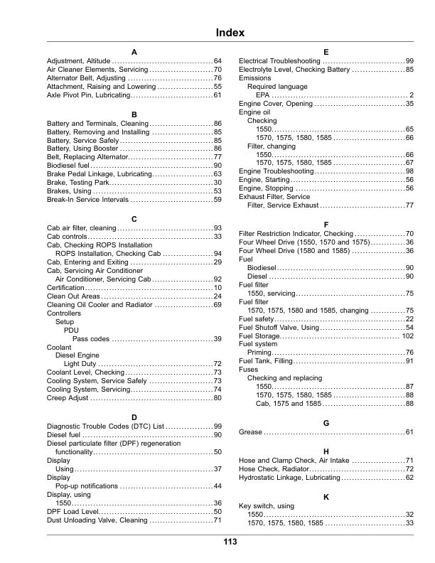John Deere TerrainCut Front Mowers 1550, 1570, 1575, 1580, 1585 (080001-100000) (North American) Operator's Manual (OMUC30513E) - Image 2