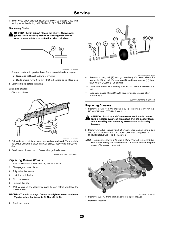 John Deere 54, 60 Inch High Capacity Mower Decks (100001-) for X940, X948, X949 Lawn, Garden Tractors (Export Edition) Operator's Manual (OMUC30541E) - Image 2