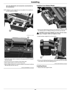 Alternative view of John Deere 2-Bag Material Collection System for 42-Inch, 48-Inch, 54-Inch Accel Deep Mower Decks on Z300 Series ZTrak (North American) Operator's Manual (OMUC32588E)