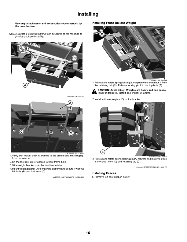 John Deere 2-Bag Material Collection System for 42-Inch, 48-Inch, 54-Inch Accel Deep Mower Decks on Z300 Series ZTrak (North American) Operator's Manual (OMUC32588E) - Image 2