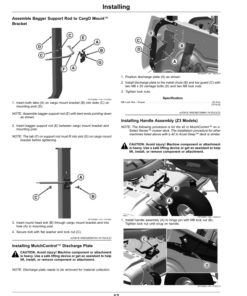 Alternative view of John Deere 2-Bag Material Collection System for 42-Inch Accel Deep Mower Decks on Z300 Series ZTrak (Export Edition) Operator's Manual (OMUC32589E)