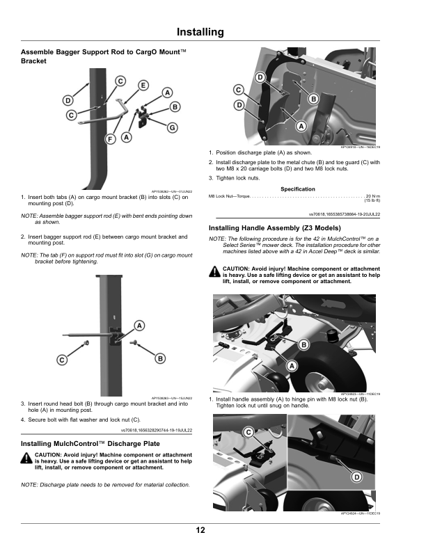 John Deere 2-Bag Material Collection System for 42-Inch Accel Deep Mower Decks on Z300 Series ZTrak (Export Edition) Operator's Manual (OMUC32589E) - Image 2