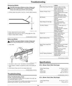 Alternative view of John Deere 60, 72 Inch Side Discharge, 62, 72 Inch Rear Discharge Mower Decks for Front Mount Mowers (Serial Number 090001-) (North American) Operator's Manual (OMUC33593e)