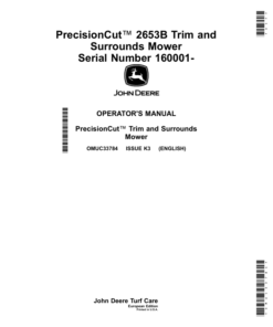 John Deere PrecisionCut 2653B Trim, Surrounds Mower (160001-) (European Version) Operator's Manual (OMUC33784)