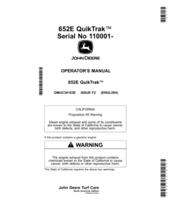 John Deere 652E QuikTrak (Serial No 110001-) (North American) Operator's Manual (OMUC34163E)