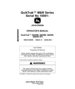 John Deere QuikTrak M&R Series (010001-) (North American) Operator's Manual (OMUC35289E)