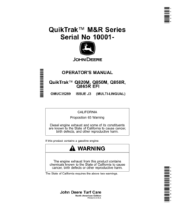 John Deere QuikTrak M&R Series (010001-) (North American), Multi-Lingual Document Eng/Spa Operator's Manual (OMUC35289)