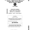 John Deere 185 E-Cut Electric, 225 E-Cut Electric Walk Greens Mower (010001-) (North America Edition) Operator's Manual (OMUC36026)