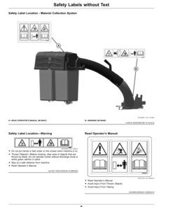 Alternative view of John Deere 2-Bag Material Collection System for 42-Inch Accel Deep Mower Decks on Z370R ZTrak (010001-) (North American) Operator's Manual (OMUC36114E)