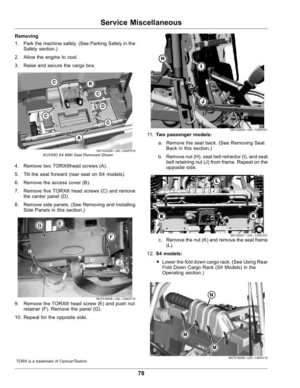 John Deere XUV590E, XUV590M, XUV590E S4, XUV590M S4 Gator Utility Vehicles (050001-) (North American Export Edition) Operator's Manual (OMUC36889) - Image 3