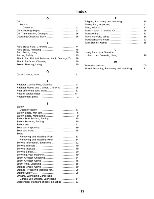 John Deere XUV825M S4 Gator Utility Vehicles (050001-) (North American) Operator's Manual (OMUC36902) - Image 3