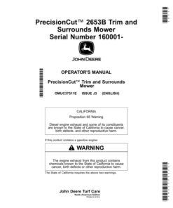 John Deere PrecisionCut 2653B Trim, Surrounds Mower (160001-) (North American) Operator's Manual (OMUC37511E)