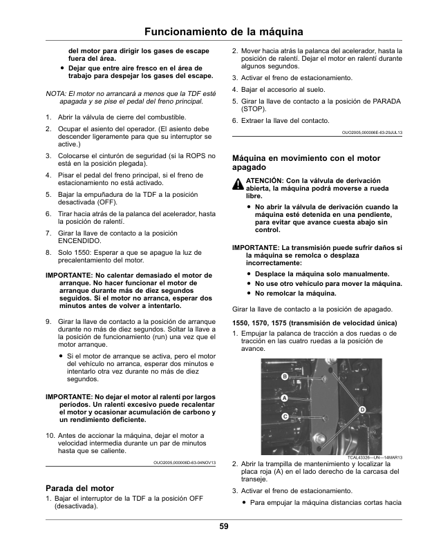 John Deere 1550, 1570, 1575, 1580, 1585 Series TerrainCut Front Mowers (100001-) (North American) Multi-Lingual Document - ENG/SPA Operator's Manual (OMUC37521) - Image 2