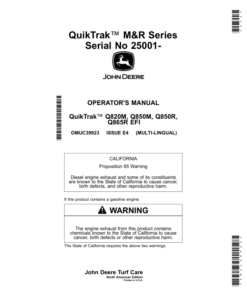 John Deere QuikTrak M&R Series Serial No 25001- Operator's Manual (OMUC39923)