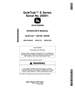 John Deere QuikTrak E Series (025001-) (North America) Operator's Manual (OMUC39924E)