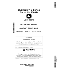 John Deere QuikTrak E Series (025001-) (North America) Operator's Manual (OMUC39924)