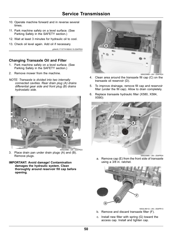 John Deere Select Series Tractors X570, X580, X584, X590 Serial Number 200001- Operator's Manual (OMUC40041) - Image 2