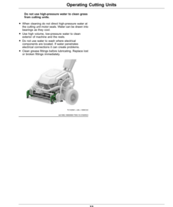 Alternative view of John Deere 185 E-Cut Electric, 225 E-Cut Electric Walk Greens Mower Serial Number 20001- Operator's Manual (OMUC40662)