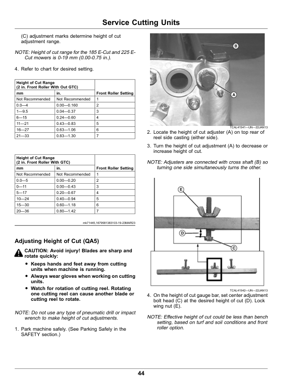 John Deere 185 E-Cut Electric, 225 E-Cut Electric Walk Greens Mower Serial Number 20001- Operator's Manual (OMUC40667) - Image 2