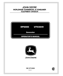 John Deere DP6000 Generator (UT03849) Operator's Manual (OMVP10028)