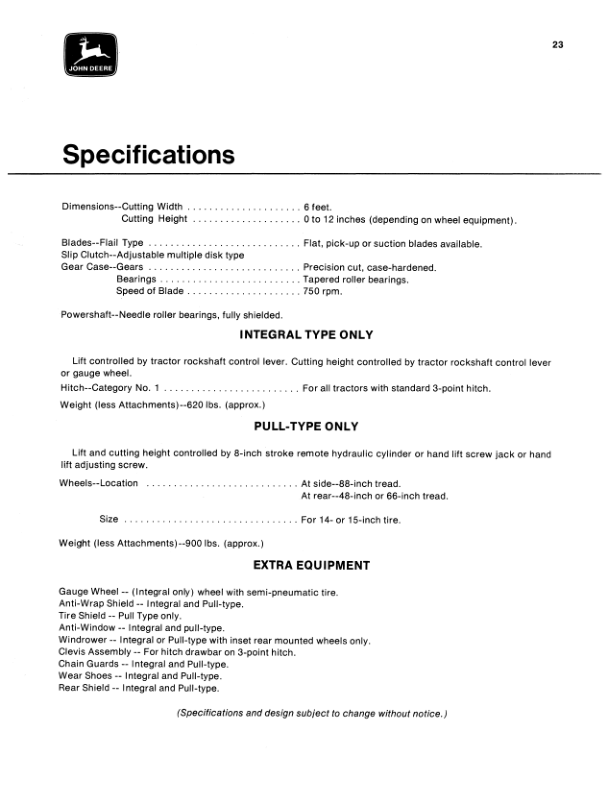 John Deere 307 Gyramor Rotary Cutter Operator's Manual (OMW11529) - Image 2