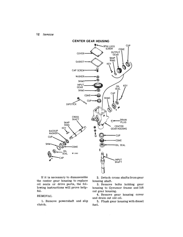 John Deere 707 Gyramor Rotary Cutter Series 001 w/wheel tread that sets to 152-Inches Operator's Manual (OMW13050) - Image 2