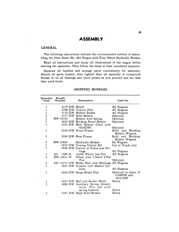 John Deere 963 Wagon, Hydraulic Brakes Operator's Manual (OMW13645) - Image 2