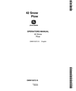 John Deere 42 Snow Plow Operator's Manual (OMW15072)