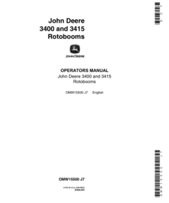 John Deere 3400, 3415 Attachments Operator's Manuals (OMW15500)