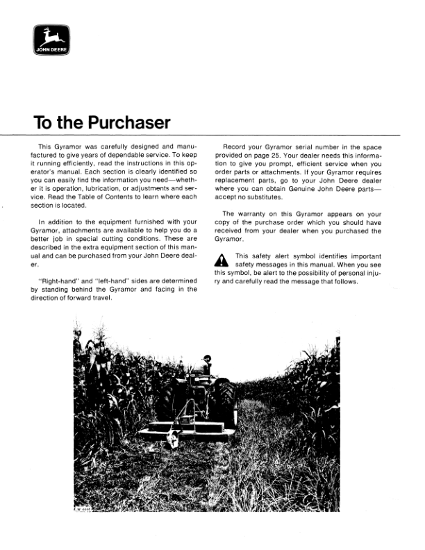 John Deere 507 Gyramor Rotary Cutter Operator's Manual (OMW21200) - Image 2