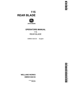 John Deere 115 Rear Blade Operator's Manual (OMW21330)