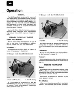 Alternative view of John Deere 205 Rotary Cutter Operator's Manual (OMW21382)
