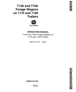John Deere 714A, 716A Forage Wagons Operator's Manual (OMW21472)