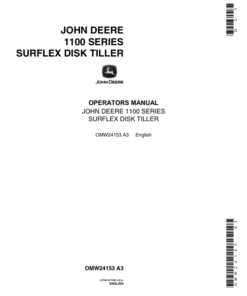 John Deere 1100 Series Surflex Disk Tillers Operator's Manual (OMW24153)