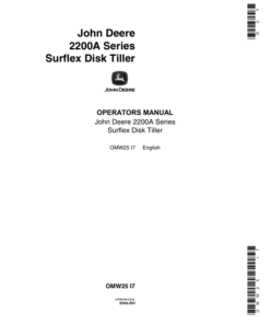 John Deere 2200A Surflex Disk Tiller Operator's Manual (OMW25)