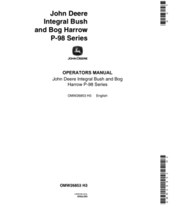 John Deere Integral Bush & Bog Harrow P-98 Series Operator's Manual (OMW26853)