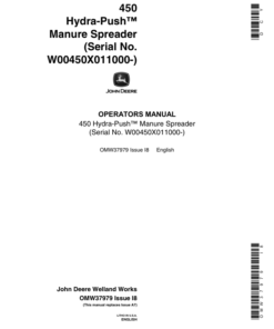 John Deere 450 Manure Spreader Operator's Manual (OMW37979)