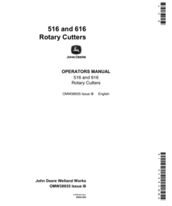 John Deere 516, 616 Rotary Cutters Operator's Manual (OMW38935)