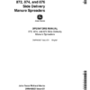 John Deere 872, 874, 876 Side Delivery Manure Spreader Operator's Manual (OMW40627)