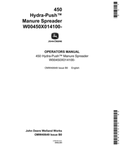 John Deere 450 Manure Spreader Operator's Manual (OMW40649)