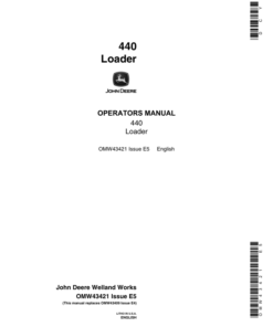John Deere 440 Farm Loader Operator's Manual (OMW43421)