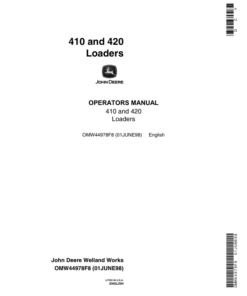 John Deere 410 & 420 Loaders Operator's Manual (OMW44978)