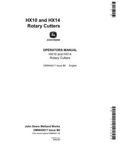 John Deere HX10 & HX14 Rotary Cutters North America (000000-005000) Operator's Manual (OMW45017)