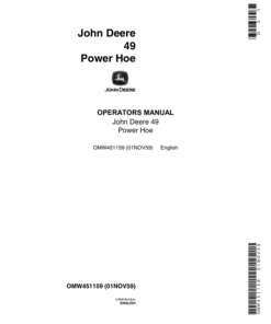 John Deere 49 Power Hoe Operator's Manual (OMW451159)