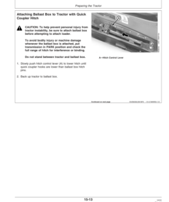 Alternative view of John Deere 410 & 420 Loaders Operator's Manual (OMW49761)