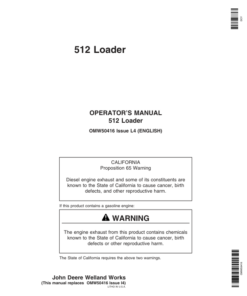 John Deere 512 Loaders Operator's Manual (OMW50416)